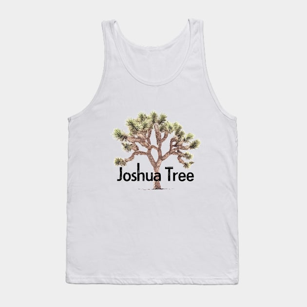 Joshua Tree Emblem - Classic California Desert Flora Art Tank Top by Retro Travel Design